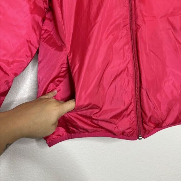 Eddie Bauer Jacket Girls Large 14/16 Puffer Ombre Pink Full Zip Reversible Hood - Picture 10 of 13